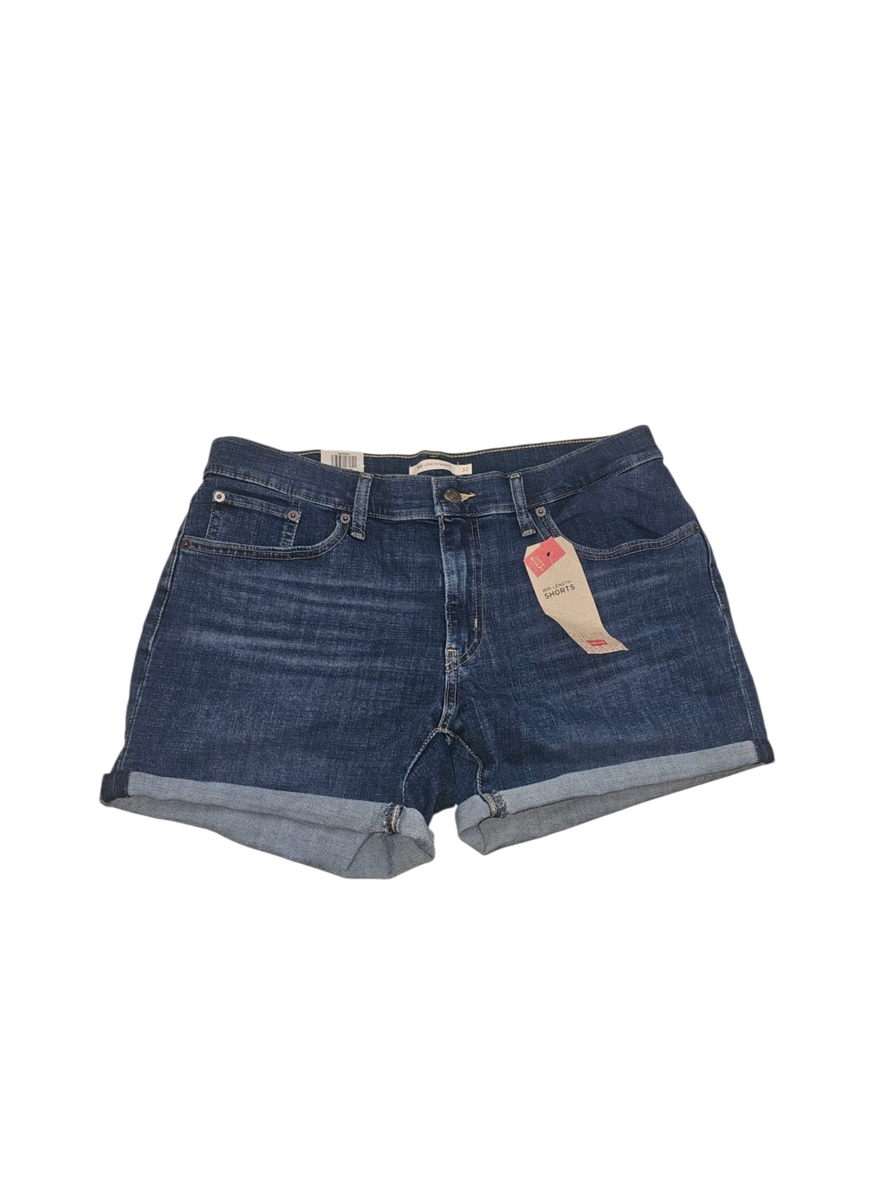 Levi's sculpt Blue Denim Mid-Length Shorts Size 14 W32 NWT